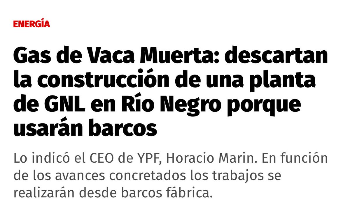 Finalmente pasó lo que suponíamos. El boicot del presidente a la instalación de una planta de GNL en Bahia Blanca en lugar de trasladarla a Río Negro, simplemente destruyó la inversión, los puestos de trabajo y la capacidad productiva. 

Nuevamente Milei contra Bahia Blanca,