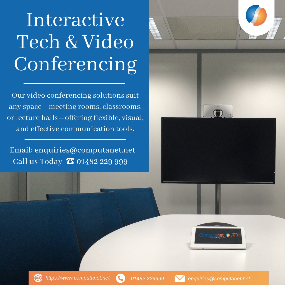 ComputanetMSP's tweet image. Empower your teams, educators, and audiences with video conferencing solutions designed for every space. From meeting rooms to lecture halls, we deliver clarity, flexibility, and seamless communication.
📞 01482 229999 📩 enquiries@computanet.net
#VideoConferencing #Edtech