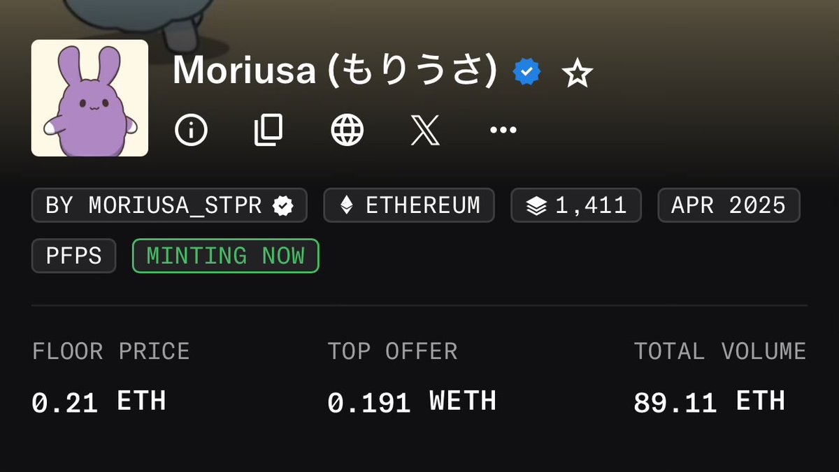 fxyo (@kingfxyo) on Twitter photo excited for our friends over at <a href="/moriusa_STPR/">Moriusa (もりうさ)</a>
isotopes / doodles were given a nice allocation for this so I’m happy to see my communities winning.
0.05 > .21
WE ARE BACK BABY excited for our friends over at <a href="/moriusa_STPR/">Moriusa (もりうさ)</a>
isotopes / doodles were given a nice allocation for this so I’m happy to see my communities winning.
0.05 > .21
WE ARE BACK BABY