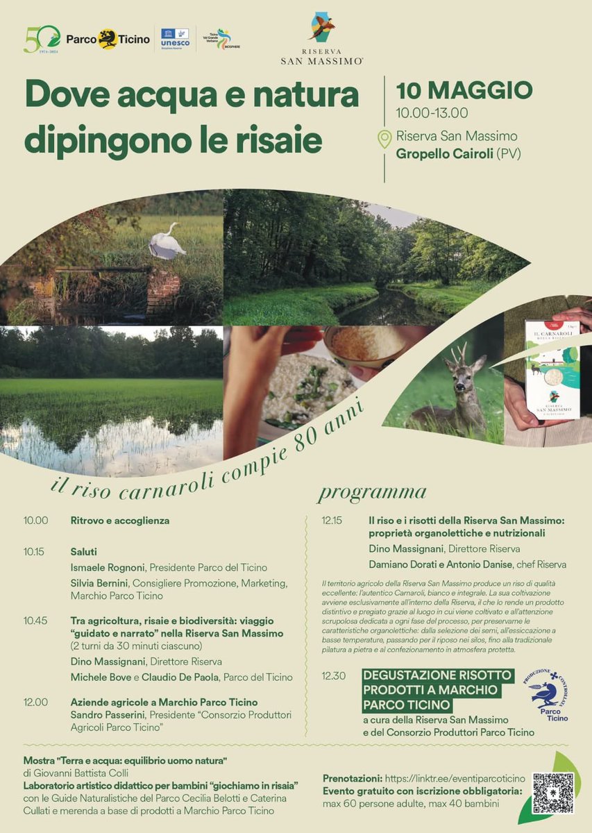 Save the date! 10 Maggio 2025 free entry #parcodelticino #carnaroli