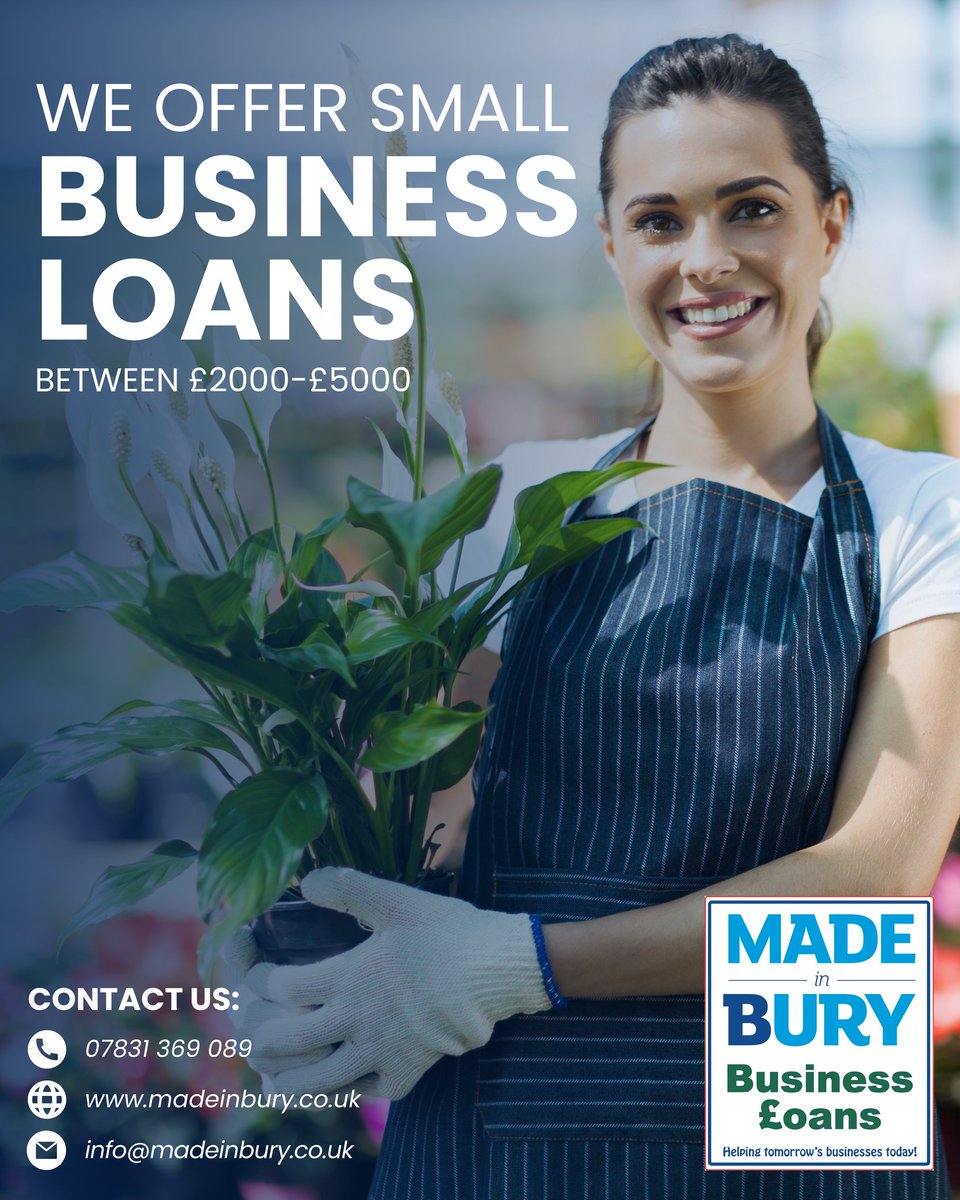 madeinbury's tweet image. If your Bury start-up needs £2,000 - £5,000 to grow, a Made In Bury Business Loan can make it happen. Support local, build local!

Apply now: madeinbury.co.uk

#BuryStrong #LocalBusinessSupport #MadeInBury #BusinessLoans #StartupSupport #InterestFreeLoans #BuryBusiness