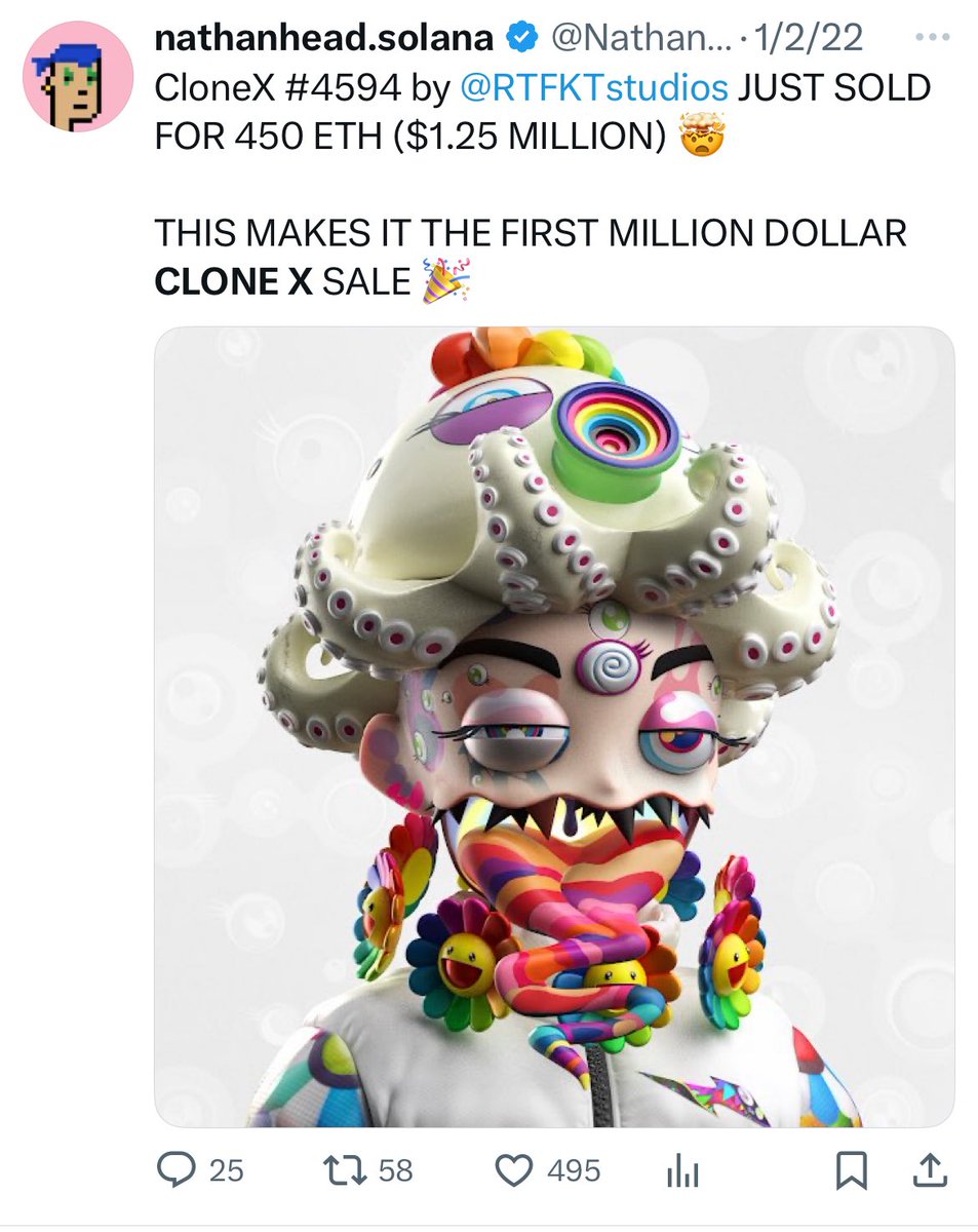 StarPlatinum_'s tweet photo. Today the community found out the entire Clone X collection has no art

All images are blocked by Cloudflare

Even holders who spent millions can’t see their NFTs anymore

Pure disappointment

(9/9) https://t.co/mPOKVypJyq