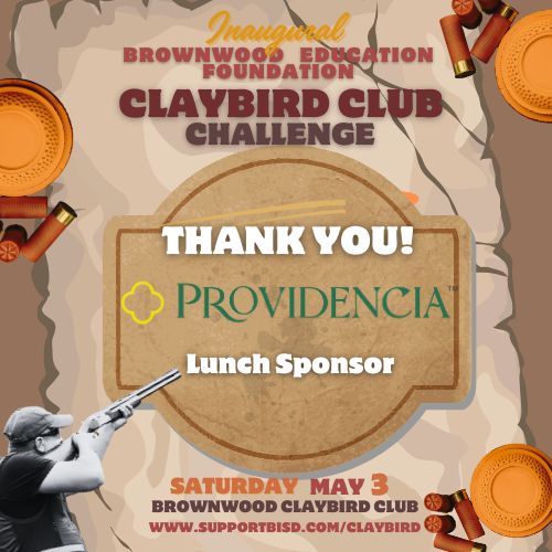 Thank you to our lunch sponsor, Providencia! The Claybird challenge participants will enjoy a delightful meal after the challenge because of your support. Registration still available if anyone wants to participate! supportbisd.com/claybird.html  #claybirdchallenge #bef #supportbisd