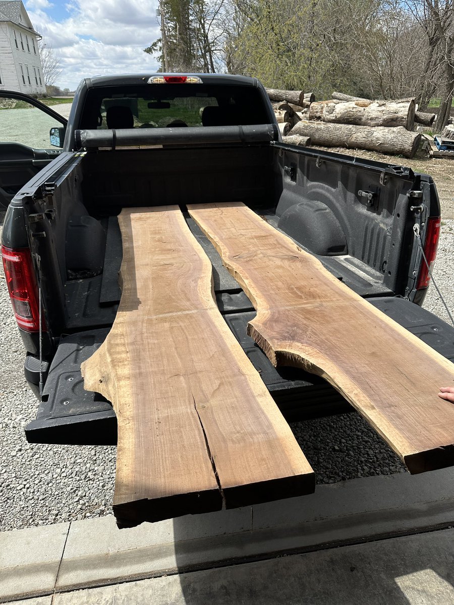 Book-matched set of walnut slabs sold #walnut #liveedgeslab #woodworking