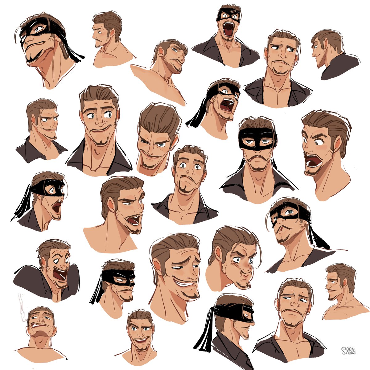 Legend of Zorro - Zorro expression Character Sheet.