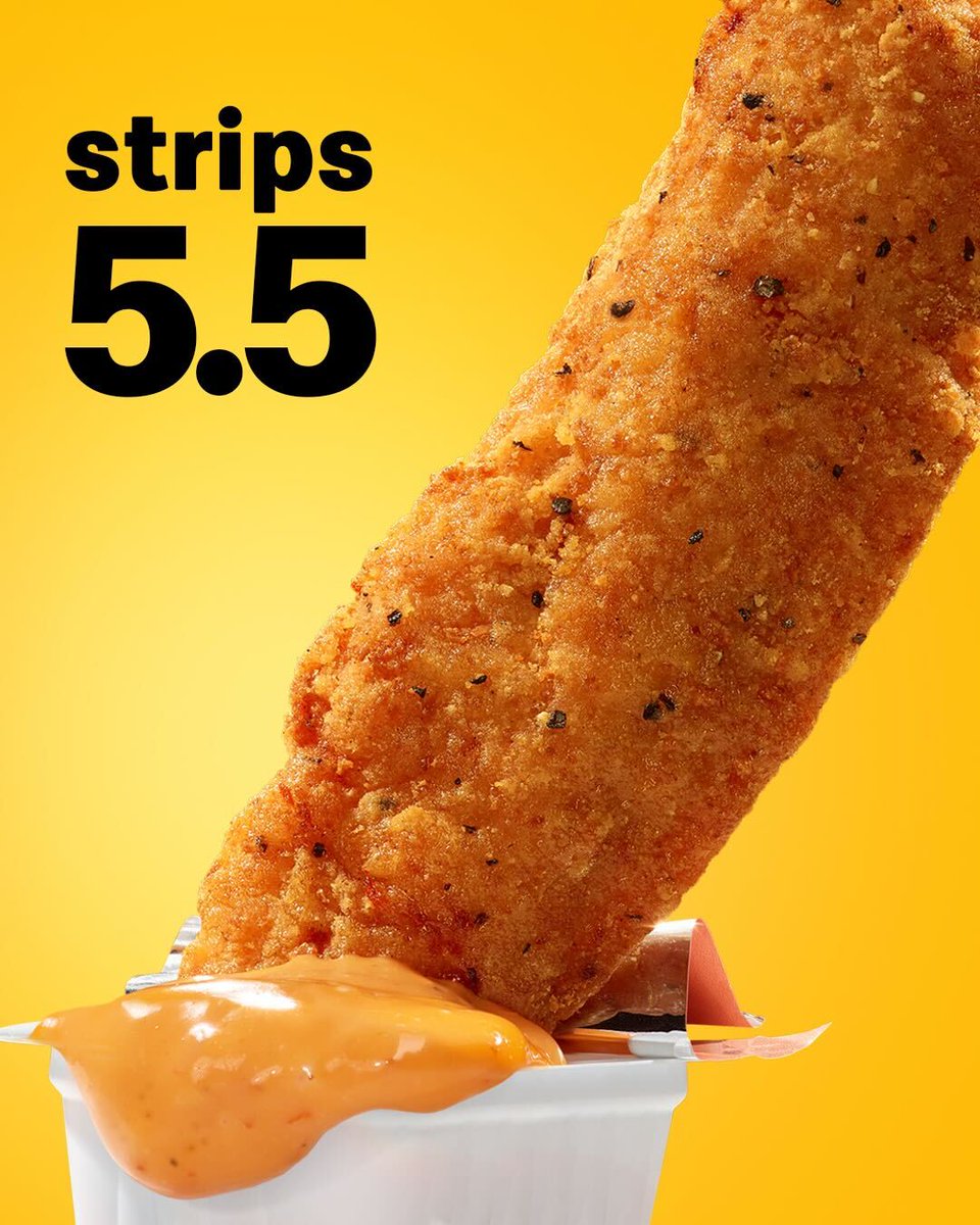 McDonalds's tweet image. warning to all sauces
McCrispy Strips and dip drop 5.5