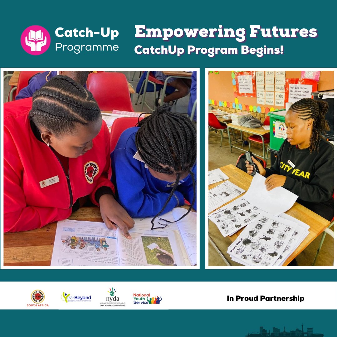 CityYearSouthAfrica (@cityyearsoa) on Twitter photo <a href="/CityYearSoA/">CityYearSouthAfrica</a> Service Leaders #YeBoNeers are already hard at work with the <a href="/YearBeyond/">YearBeyond</a> #CatchUp Program, supporting literacy & numeracy for Grade 3 & 4 learners! Massive thanks to our school partners & parents! Looking forward to welcoming students back! #CYSAImpact #YearBeyond <a href="/CityYearSoA/">CityYearSouthAfrica</a> Service Leaders #YeBoNeers are already hard at work with the <a href="/YearBeyond/">YearBeyond</a> #CatchUp Program, supporting literacy & numeracy for Grade 3 & 4 learners! Massive thanks to our school partners & parents! Looking forward to welcoming students back! #CYSAImpact #YearBeyond