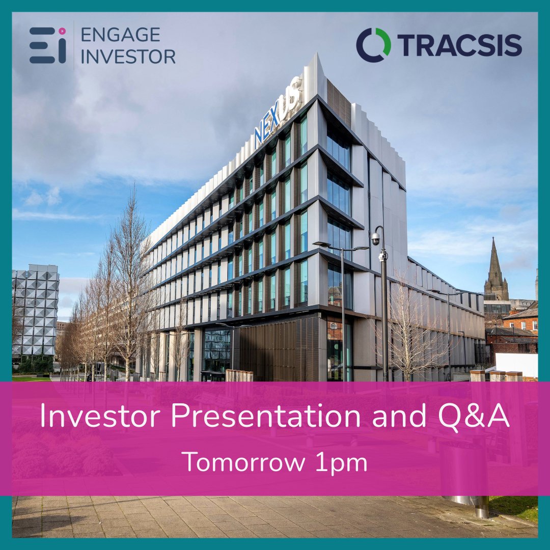 📢 Tomorrow at 1pm 📢

Join the <a href="/Tracsis/">Tracsis Rail Operations</a> management team tomorrow for an interactive presentation with Q&amp;A session. This is your chance to ask YOUR questions!

Sign up now 👇👇👇

engageinvestor.news/TRCS_IP25