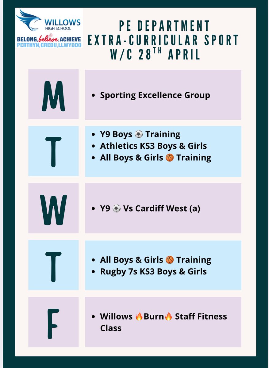 Jack Smith (@mrjackliamsmith) on Twitter photo Check out some new opportunities for extra-curricular sport <a href="/willowshigh/">Willows High School</a> starting next week! Rugby 7s and Athletics. Come along and give it a go! <a href="/PEWillows/">Willows PE</a> Check out some new opportunities for extra-curricular sport <a href="/willowshigh/">Willows High School</a> starting next week! Rugby 7s and Athletics. Come along and give it a go! <a href="/PEWillows/">Willows PE</a>