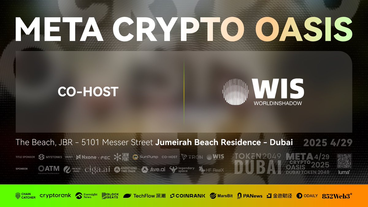 SNOWPOINT (@snowpoint_web3) on Twitter photo <a href="/WorldinShadow/">WIS</a> Co-presents the "Meta Crypto Oasis 2025" Summit on April 29.
✨ Join us on April 29, 2025 at the stunning Bla Bla Dubai Beach for Meta Crypto Oasis 2025 — an exclusive summit co-hosted by <a href="/MyStonks_Org/">MyStonks</a>, <a href="/MyStonksCN/">MyStonks 华语</a> (Title Sponsor), <a href="/nx_Labs/">Nx.one Official</a>, <a href="/FEC2024/">FEC</a>, Snowpoint, <a href="/WorldinShadow/">WIS</a> Co-presents the "Meta Crypto Oasis 2025" Summit on April 29.
✨ Join us on April 29, 2025 at the stunning Bla Bla Dubai Beach for Meta Crypto Oasis 2025 — an exclusive summit co-hosted by <a href="/MyStonks_Org/">MyStonks</a>, <a href="/MyStonksCN/">MyStonks 华语</a> (Title Sponsor), <a href="/nx_Labs/">Nx.one Official</a>, <a href="/FEC2024/">FEC</a>, Snowpoint,