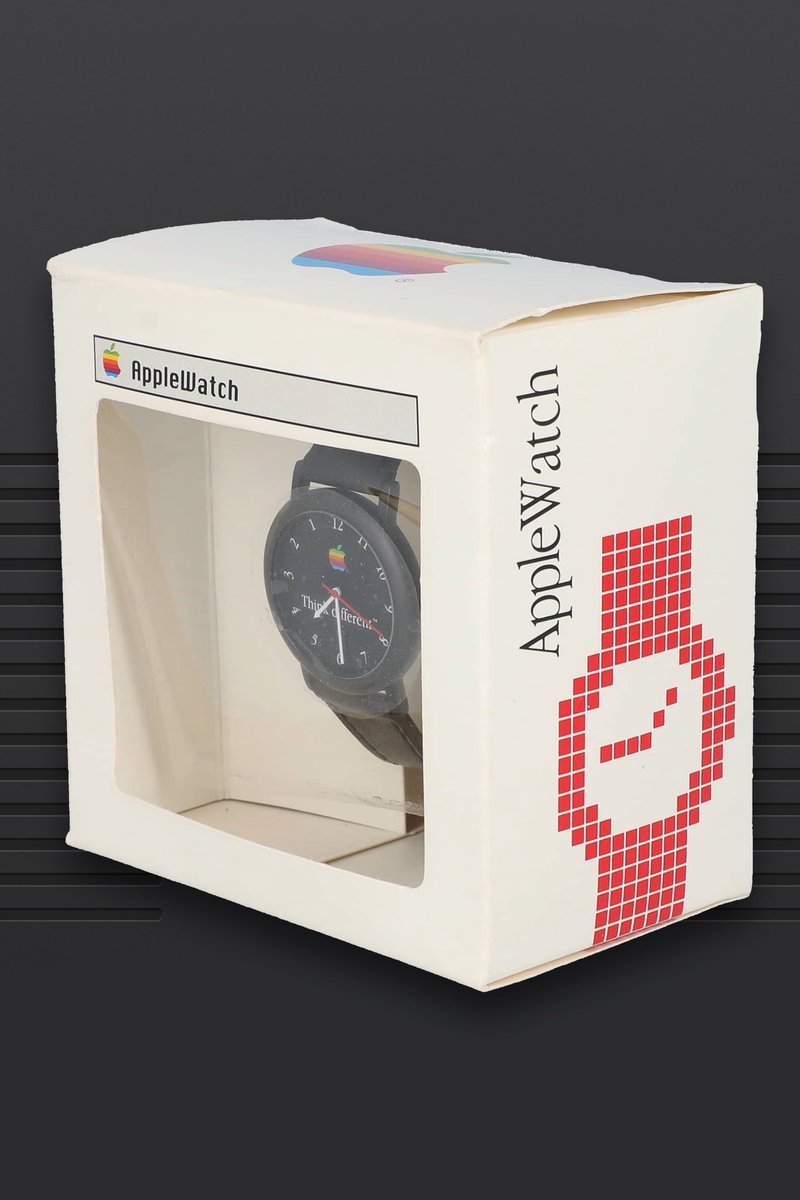 Happy 10 year to the Apple Watch! To celebrate I have this vintage ACTUAL Watch from Apple. In the classic “Think Different” era, the numbers on this watch are backwards. It’s pretty cool ☺️ I just love the design of the packaging for it!