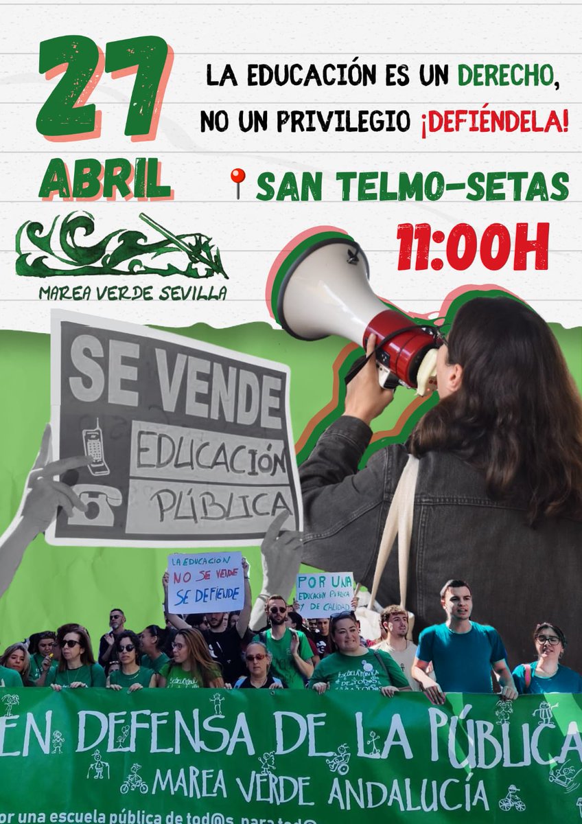 👉Mientras el negocio con la FP y la Universidad avanza, cada vez es más difícil acceder a una plaza pública.

👉Servicios, como los comedores, privatizados y de baja calidad.

👉Personal subcontratado y precario.

👉Alfombra roja a los centros privado concertados.
#27AXLaPública