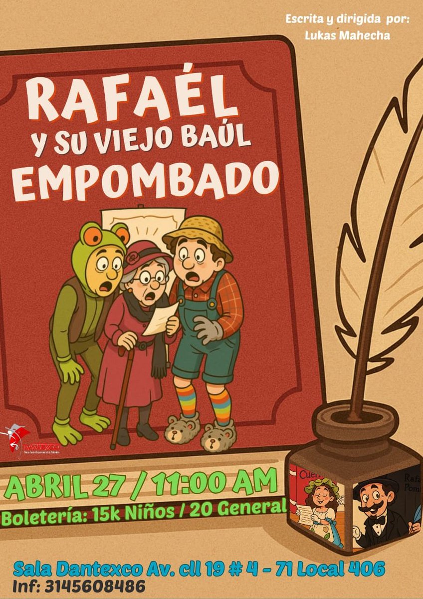 Dantexco2's tweet photo. Una programación familiar y variada durante este mes de reflexión teatral.🎭🎭
Solo en Dantexco.
¡Te esperamos a disfrutar del teatro infantil ¡

Boletería disponible también en taquilla del teatro.
#Teatro #planfamiliar #teatro en familia #artistascolombianos #diadelniño #niñez https://t.co/9w8SFKv4tx