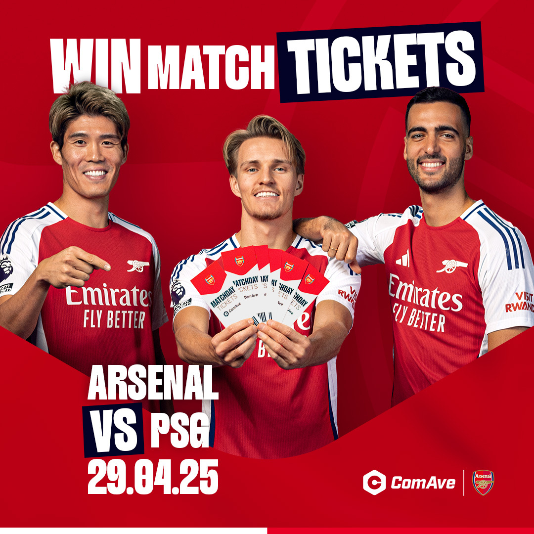 🚨 Arsenal vs. PSG🚨

Don’t miss this epic clash at Emirates Stadium! We’re giving away 2 tickets for you and a mate to watch one of the most anticipated matches of the season!

Raffle brought to you by ComAve, Official Partner of @arsenal.

How to enter:
👉 Follow