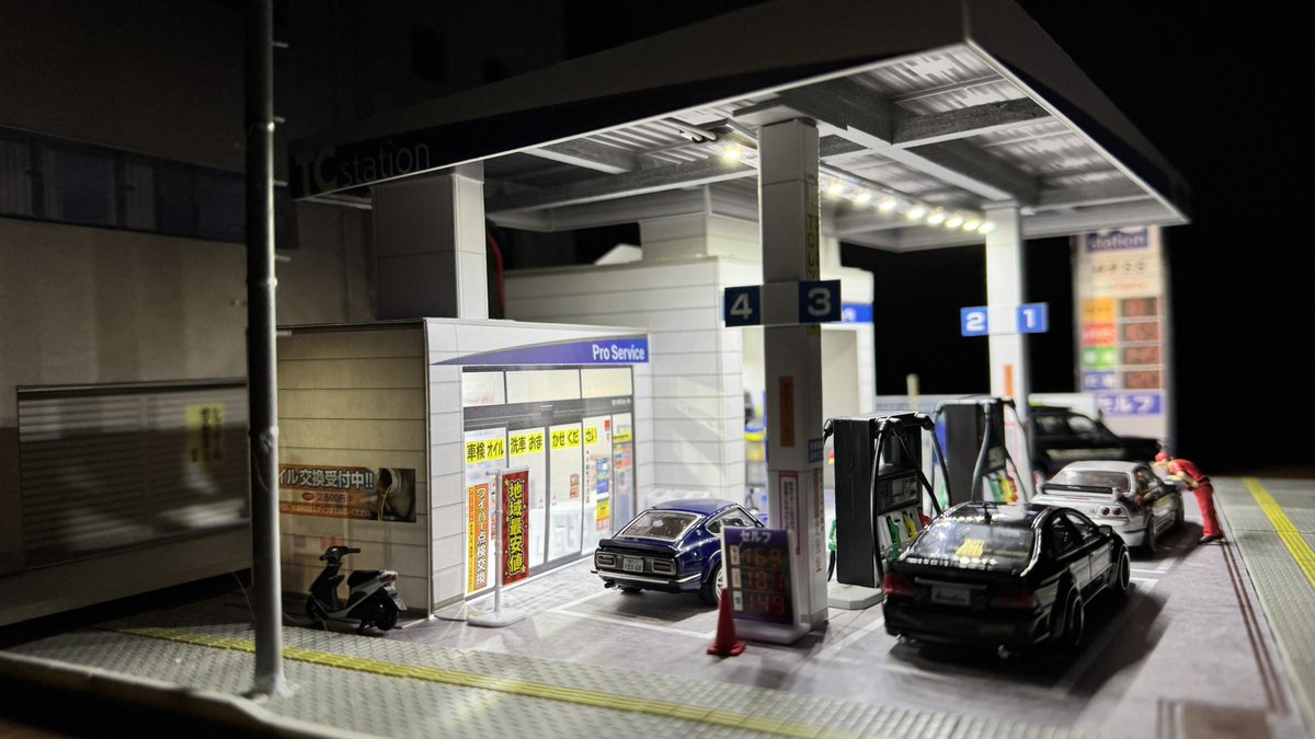 トイズキャビンさんの1/64TCタウンガソリンスタンドのペーパークラフト
