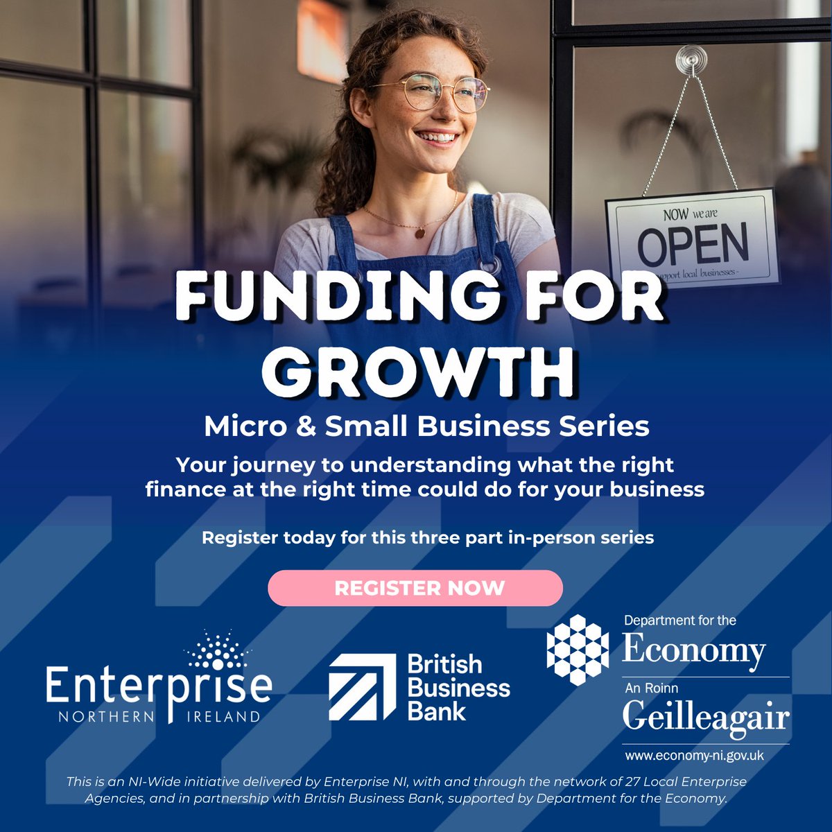 Enterprise NI (@enterpriseni) on Twitter photo Funding for Growth: Micro & Small Business Series 🚀
Join these sessions to unlock finance, secure investment, and build a sustainable future with this three-part expert-led series. 💰💡
Register now: bit.ly/FFGSeries
<a href="/BritishBBank/">British Business Bank</a> <a href="/Economy_NI/">Economy NI</a> Funding for Growth: Micro & Small Business Series 🚀
Join these sessions to unlock finance, secure investment, and build a sustainable future with this three-part expert-led series. 💰💡
Register now: bit.ly/FFGSeries
<a href="/BritishBBank/">British Business Bank</a> <a href="/Economy_NI/">Economy NI</a>