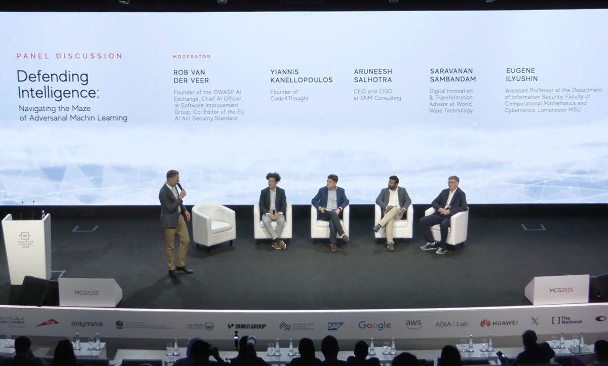 🤖 Meet the minds behind “Defending Intelligence” — Rob van der Veer, Yiannis Kanellopoulos, Eugene Ilyushin, Aruneesh Salhotra, and Saravanan Sambandam.

#MCS2025 <a href="/ykanellopoulos/">Y. Kanellopoulos</a> <a href="/robvanderveer/">Rob van der Veer</a> <a href="/Aruneshsalhotra/">Aruneesh Salhotra</a> <a href="/s_saran/">Saravanan Sambandam</a> <a href="/ilyushinJ/">Eugene Ilyushin</a>