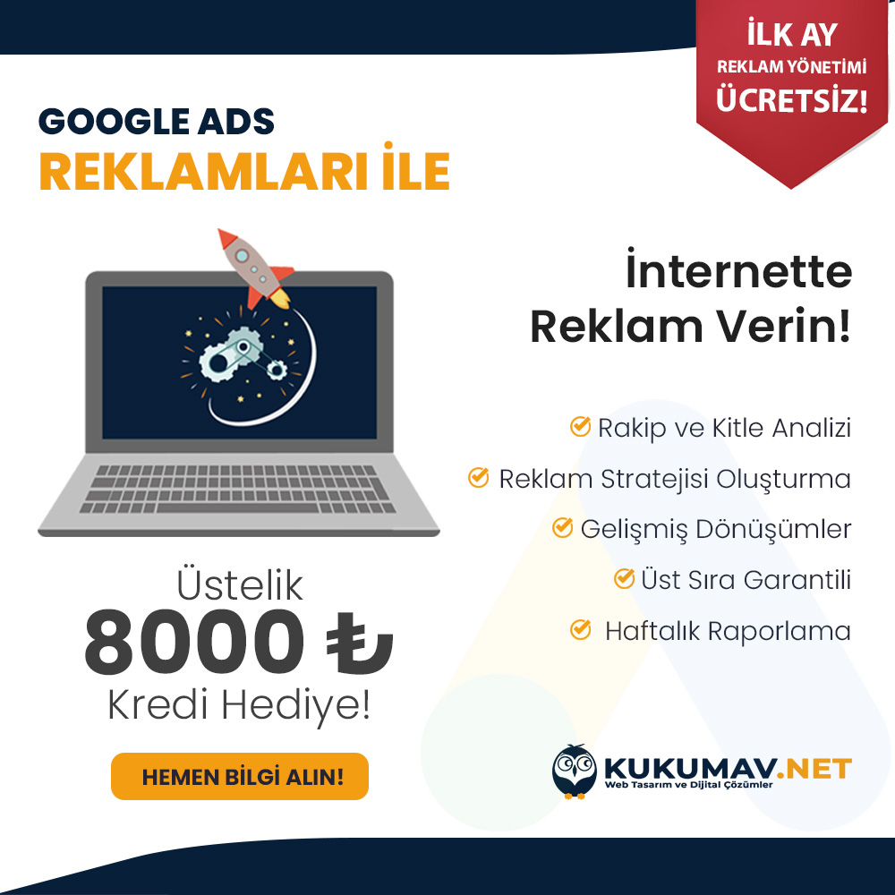 Google Ads ile internette reklam verin, ilk sıralarda yer alın, yeni müşteriler kazanmaya hemen başlayın!🦉

🎁Üstelik 8000₺ başlangıç promosyonu hediye!
✅Ayrıca ilk ay reklam yönetimi tamamen ücretsiz!

#googleads #adwords #reklam

kukumav.net/google-ads-kur…