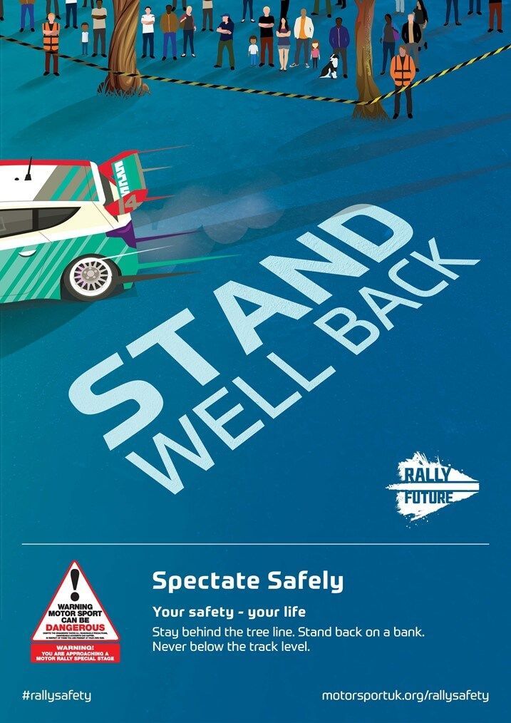 plainsrally's tweet photo. STAND WELL BACK // Flying stones hurt and so do out of control rally cars should they lose control, think about your safety at all times #plainsrally22 #rallyfuture https://t.co/n0gRkcwutN