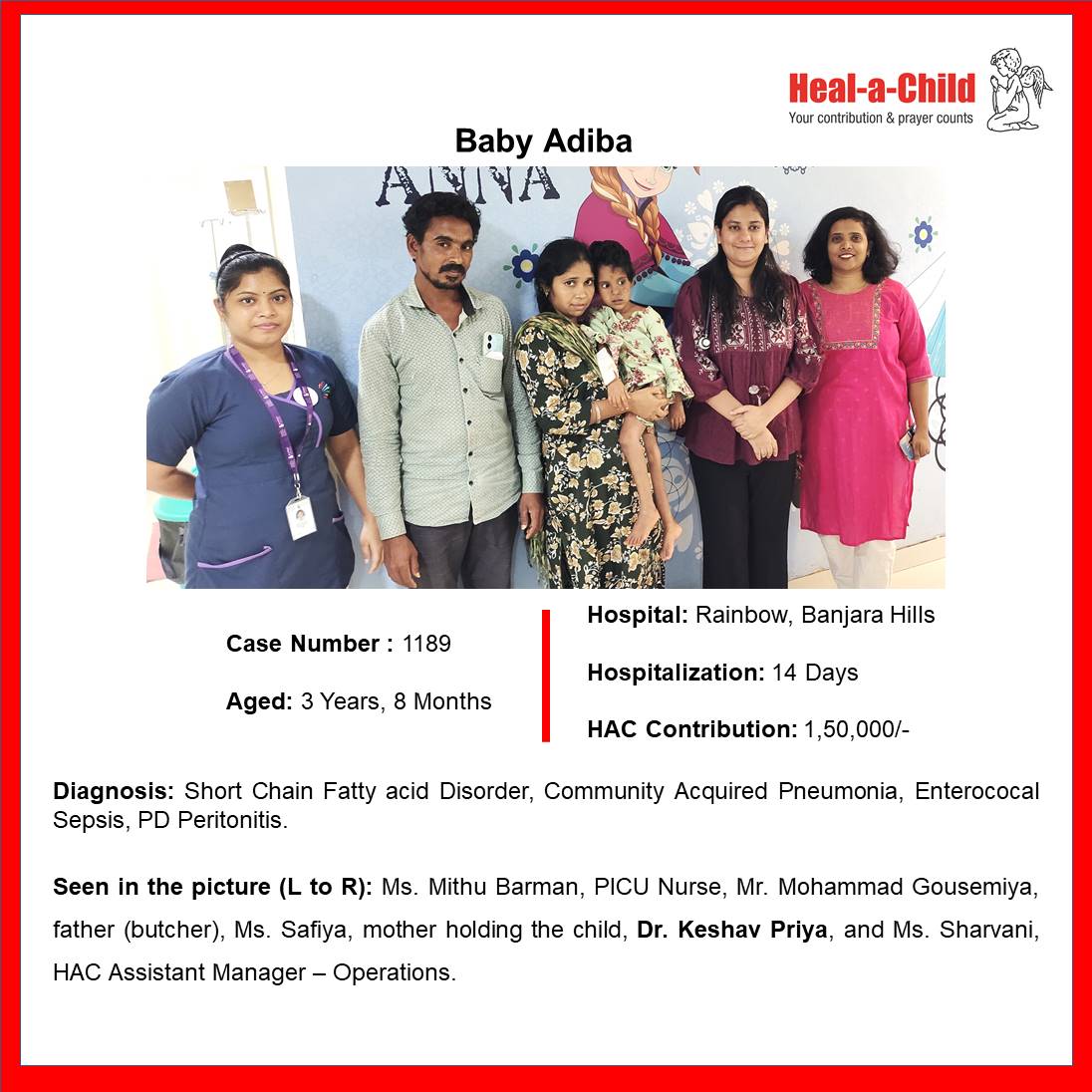 Baby Adiba #discharged after 14 days of care from <a href="/RCH_India/">Rainbow Children's Hospitals</a>