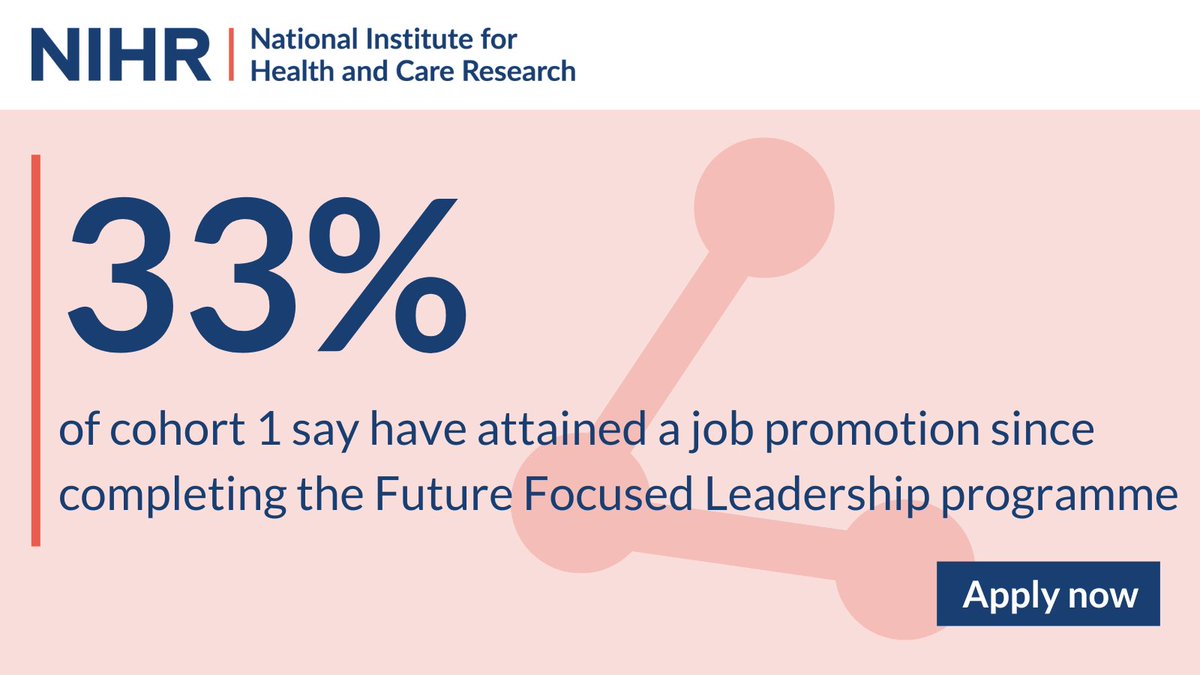 NIHRresearch's tweet photo. Are you a research leader, who would like to develop their career and leadership❔Take part in our #FutureFocusedLeadershipProgramme❕

Over 12 months you will participate in workshops, webinars and online modules to enhance your skills.

Apply: https://t.co/EnBzISJMqX
Applications close 3 June 2025