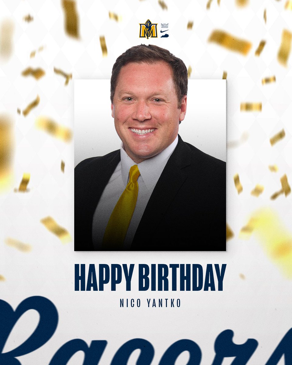 Murray State Racers Athletics (@msuracers) on Twitter photo 🎉 Happy Birthday to Director of Athletics <a href="/NicoYantko/">Nico Yantko</a>!
We hope you have a great day!
#GoRacers🏇 🎉 Happy Birthday to Director of Athletics <a href="/NicoYantko/">Nico Yantko</a>!
We hope you have a great day!
#GoRacers🏇