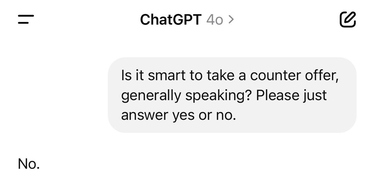 Is it smart to take a counter offer?

In most cases, probably not. 

Let’s see what ChatGPT says: