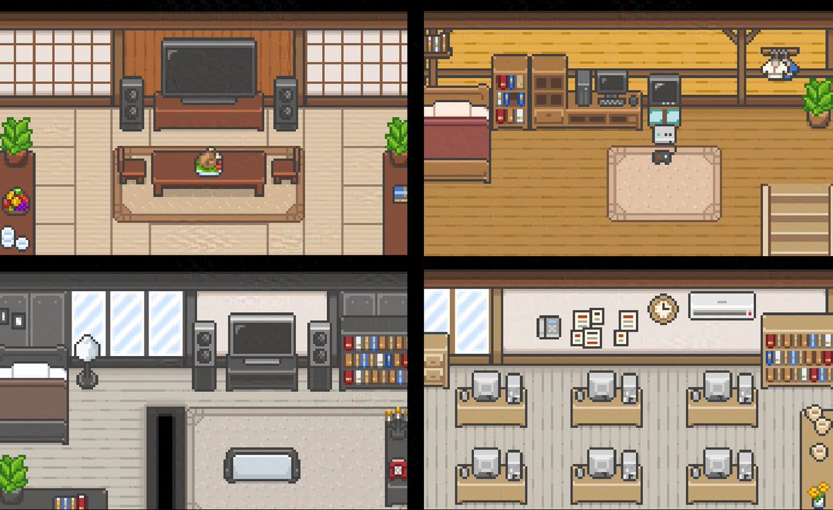 VectoRaith's tweet photo. Update v1.01 for Interior Tileset Pack - Essentials is now available!
Now you can add electronics!

https://t.co/Qv5fE1AJBF

Please kindly check it out!

#pixelart #ドット絵 #GameAssets #gamedev #indiedev #tileset #assetspack #itchio https://t.co/S4bjaop6qL