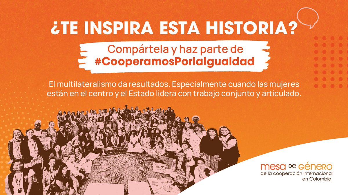 En Colombia, la Mesa de Género de la Cooperación Internacional contribuyó a crear un plan de paz con voz de 1.500 mujeres de todo el país.
Sí, ¡mil quinientas! 👏🏽
Sigamos fortaleciendo esta alianza multilateral como motor de paz.
#CooperandoPorLaIgualdad
mesadegenerocolombia.org/colombia-ejemp…
