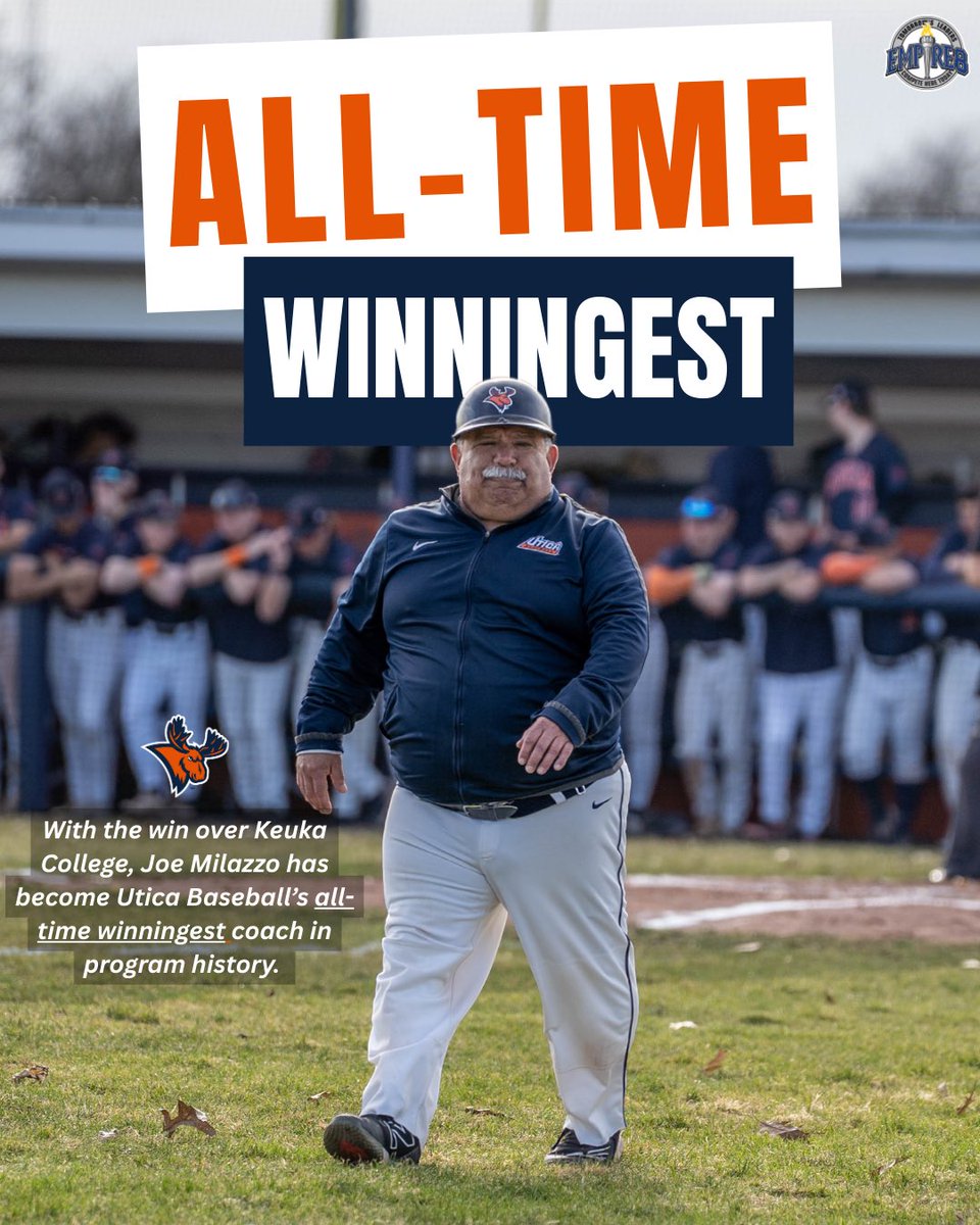 Congrats Coach Milazzo — Leader. Mentor. Record Breaker.

With yesterday’s win, Pioneer Baseball head coach Joe Milazzo stands alone atop the career wins column 🏆

Congragulations, Coach! 

#FearTheMoose #GoPioneers #Empire8 #d3baseball