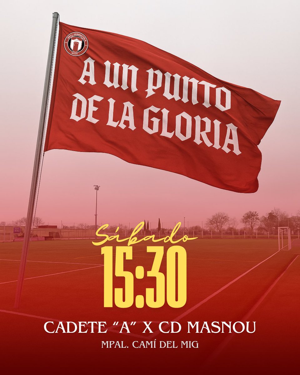 ⚔️ 𝐀 𝐔𝐍 𝐏𝐔𝐍𝐓𝐎 𝐃𝐄 𝐋𝐀 𝐆𝐋𝐎𝐑𝐈𝐀.

🔴 Nuestro 𝐂𝐚𝐝𝐞𝐭𝐞 “🅰️” necesita un único punto en las dos últimas jornadas para ser 𝐂𝐀𝐌𝐏𝐄Ó𝐍 𝐃𝐄 𝐋𝐈𝐆𝐀. 🏆

¡ESTE SÁBADO A LAS 15:30, TENEMOS UNA CITA CON LA HISTORIA!