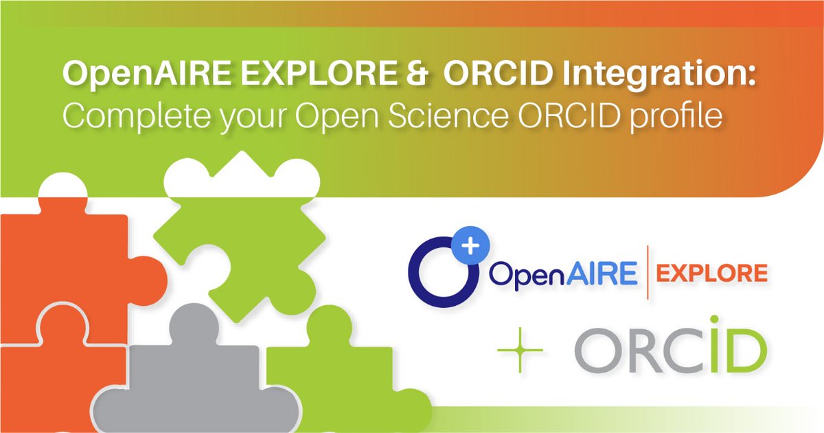 OpenAIRE_eu's tweet image. Ready to supercharge your #OpenScience profile?

With #OpenAIREEXPLORE + @ORCID_Org , you can seamlessly complete your #ORCID record with all your research outputs from papers &amp;amp; #datasets to #software tools.

Backed by the @OpenAIREGraph EXPLORE identifies and matches your work!