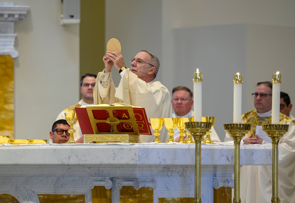 Christ fully present - Body, Blood, Soul, and Divinity.