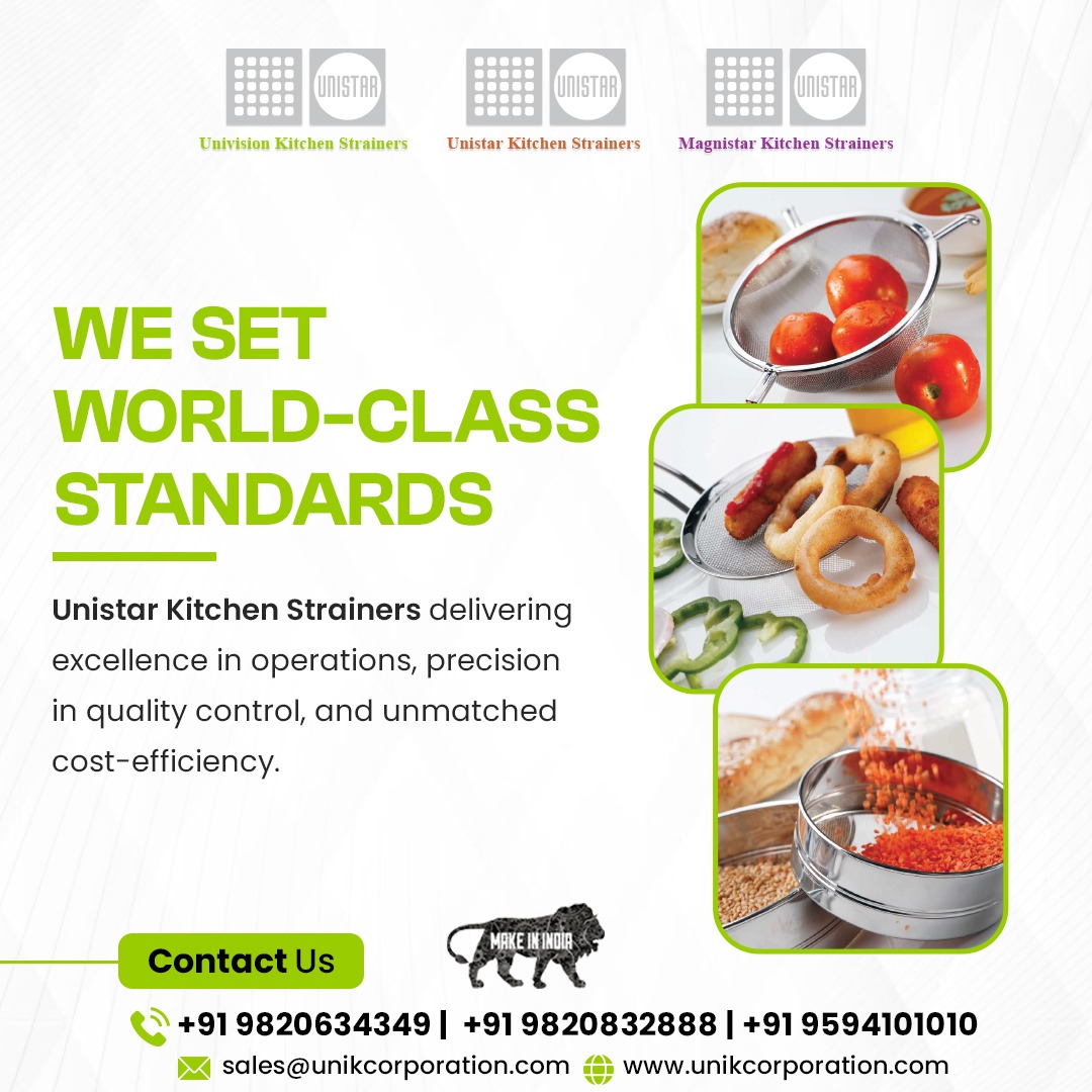 💎 We Set World-Class Standards!

Unistar Kitchen Strainers – where excellence meets efficiency.
✅ Flawless Operations
✅ Precision Quality Control
✅ Unmatched Cost-Efficiency

Trusted by kitchens, powered by innovation. 🍽️

unikcorporation.com

#UnikCorporation