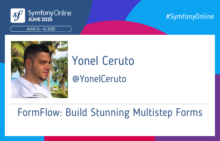 SymfonyCon - SymfonyOnline (@symfonycon) on Twitter photo 🔥Meet <a href="/YonelCeruto/">Yonel Ceruto Gonzalez</a> , ready to level up your form game at #SymfonyOnline June 2025!
🛠️ Tips, tricks, and serious Symfony skills incoming.
🔎 More details: live.symfony.com/2025-online-ju…
👉 Join us: live.symfony.com/2025-online-ju… 🔥Meet <a href="/YonelCeruto/">Yonel Ceruto Gonzalez</a> , ready to level up your form game at #SymfonyOnline June 2025!
🛠️ Tips, tricks, and serious Symfony skills incoming.
🔎 More details: live.symfony.com/2025-online-ju…
👉 Join us: live.symfony.com/2025-online-ju…