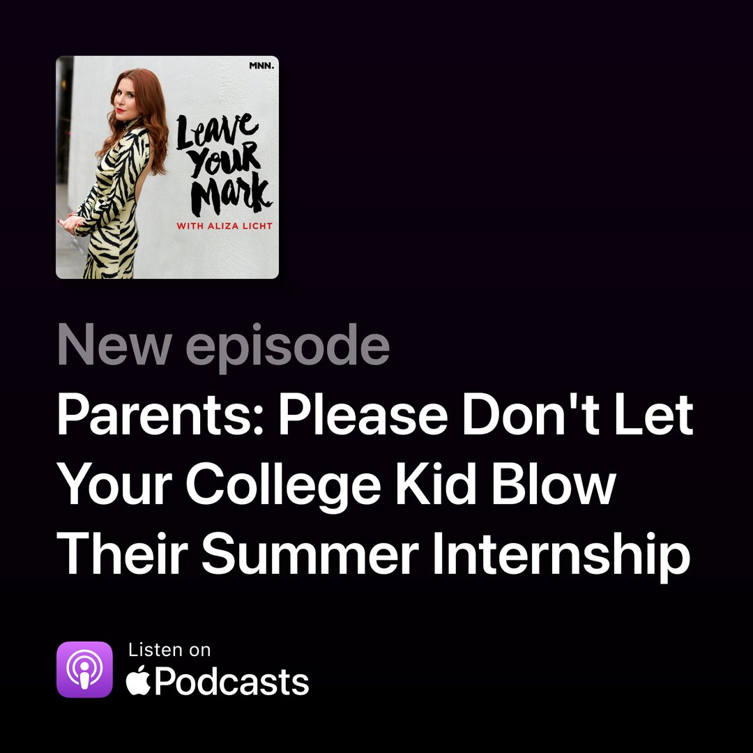 ALIZA LICHT (@alizalicht) on Twitter photo I'm proud of this! The <a href="/LEAVEYOURMARKxo/">LEAVE YOUR MARK by Aliza Licht</a> podcast has had 246,843 downloads this month with 86% of those in the United States. A staggering fact considering when I started this show, no production company wanted to work with me because I wasn't "big enough." Now Leave Your Mark is I'm proud of this! The <a href="/LEAVEYOURMARKxo/">LEAVE YOUR MARK by Aliza Licht</a> podcast has had 246,843 downloads this month with 86% of those in the United States. A staggering fact considering when I started this show, no production company wanted to work with me because I wasn't "big enough." Now Leave Your Mark is