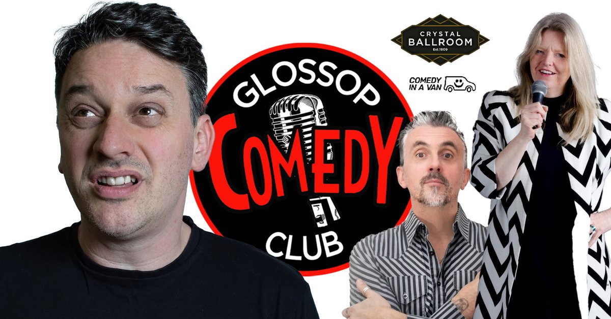 Glossop Comedy Club - Sunday 25th May
Tickets: tickettailor.com/events/crystal…

LIVE comedy featuring: Markus Birdman (‘Made me laugh so hard it hurt’ BBC), Jojo Sutherland, Adam Anwar and MC Alex Boardman

#gllossop #comedy #comedynight #livecomedy #standupcomedy