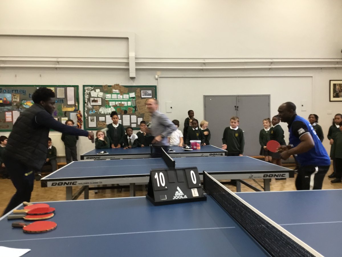 Yesterday STJ celebrated World Tennis Day.  <a href="/ittffoundation/">ITTF Foundation</a>. <a href="/tjtabletennis/">TJ Table Tennis Club</a> set up his tables and the KS2 children had a fantastic time.  The especially enjoyed it when the teachers played each other. #TableTennis #TableTennisEngland #TTE