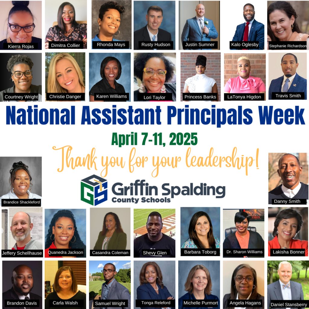 National Assistant Principal Week was during our Spring Break, but GSCS still wants to honor and recognize all of our amazing assistant principals! Thank you for your service, passion and dedication! Please show our hardworking AP's some extra love!