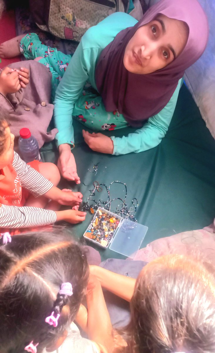malakjamil20's tweet photo. This is my sister Maali and children making bead crafts to ease their pain in these hard times. Maali is sick and needs special care, and our children are trying to hold on to hope. 
We ask for your donations to bring them some happiness and support🥹💔
https://t.co/c3y6UAo4fS https://t.co/sKUajl1E7c