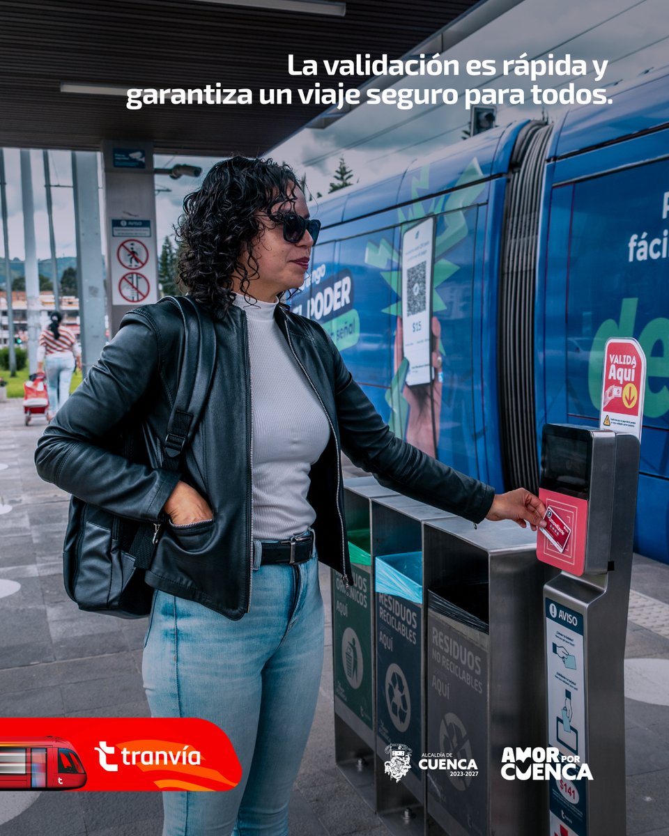 Tranvia_Cuenca's tweet photo. 🎫 Validar es tu primer paso al viajar.
Hazlo antes de subir y evita sanciones.🔴
Es simple, rápido y obligatorio.
¡Vamos todos!

@MunicipioCuenca 
#VamosTodos #validar #tranvía