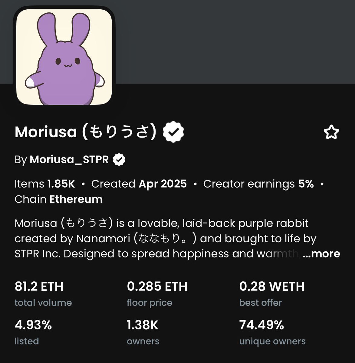 looks like nfts are coming bk to life, nice to see this from <a href="/moriusa_STPR/">Moriusa (もりうさ)</a> , and thanks to the team for the collab with <a href="/TheChillsRoom/">The Chills Room</a>