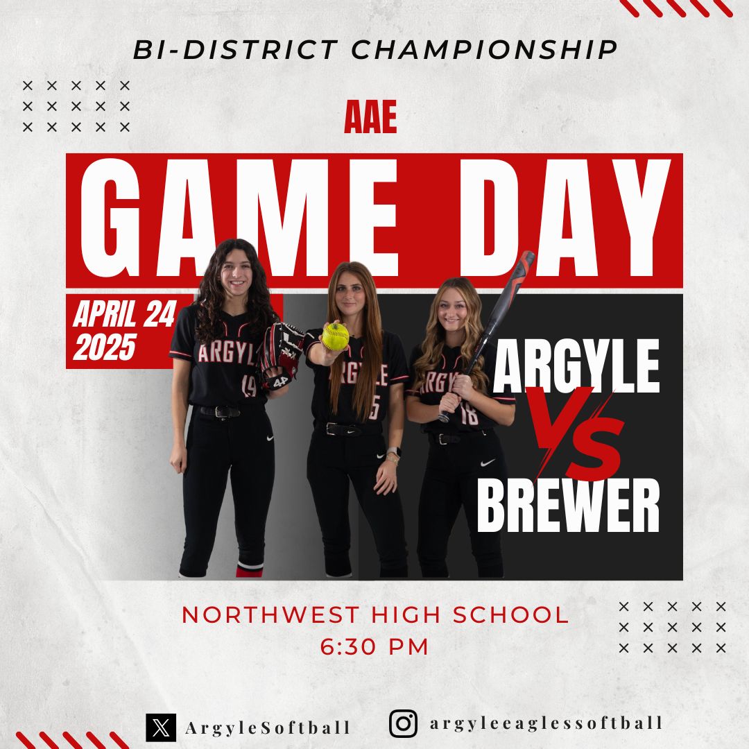 Argyle HS Softball (@argylesoftball) on Twitter photo First playoff game is here!! Come out and cheer on your Lady Eagles! #AAE <a href="/ArgyleSports/">Argyle Eagles Booster Club</a> <a href="/ArgyleISD/">Argyle ISD</a> <a href="/sports_drc/">DRC Sports</a> <a href="/TXPrepSoftball/">Texas Prep Softball</a> <a href="/TheTalonNews/">The Talon News</a>
Photo taken by The Talon First playoff game is here!! Come out and cheer on your Lady Eagles! #AAE <a href="/ArgyleSports/">Argyle Eagles Booster Club</a> <a href="/ArgyleISD/">Argyle ISD</a> <a href="/sports_drc/">DRC Sports</a> <a href="/TXPrepSoftball/">Texas Prep Softball</a> <a href="/TheTalonNews/">The Talon News</a>
Photo taken by The Talon