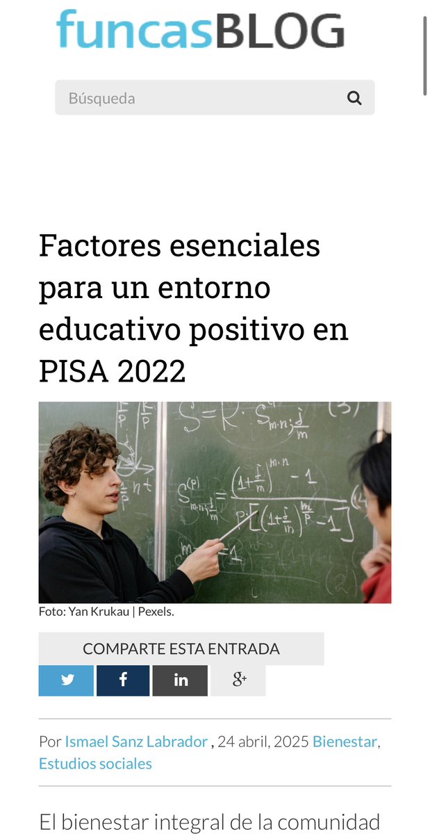 🏫 La percepción de pertenencia al centro educativo y la confianza en el aprendizaje autónomo son fundamentales. Un entorno que fomente estas cualidades contribuye al éxito escolar. Mi post hoy en <a href="/FUNCASES/">Funcas</a> blog.funcas.es/factores-esenc…