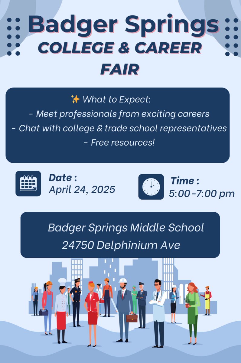 College and Career Fair Today at Badger Springs! #mvusdfutureready #collegebound