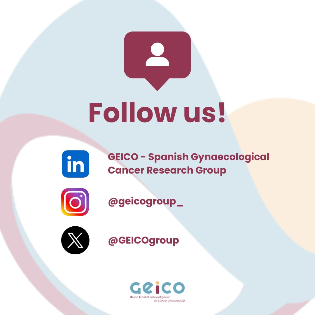 📢 ¿Ya nos sigues en redes?
Activa las notificaciones para estar al día de todas nuestras publicaciones sobre investigación, avances y actualidad en cáncer ginecológico.

🔔 No te pierdas nada. ¡Estar informado también es una forma de sumar!

#GEICO #Investigación #Actualidad