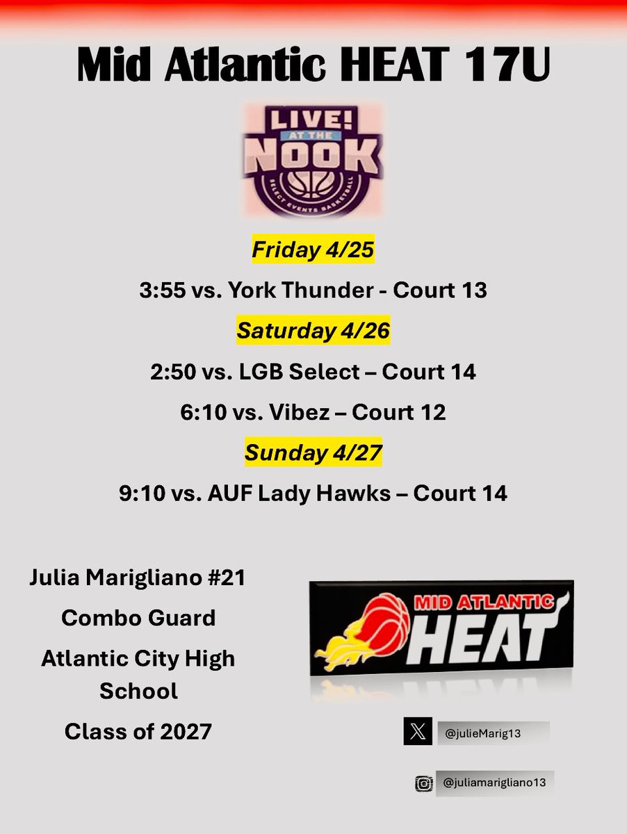 Come check us out this weekend! <a href="/HeatMid/">Mid Atlantic Heat</a>