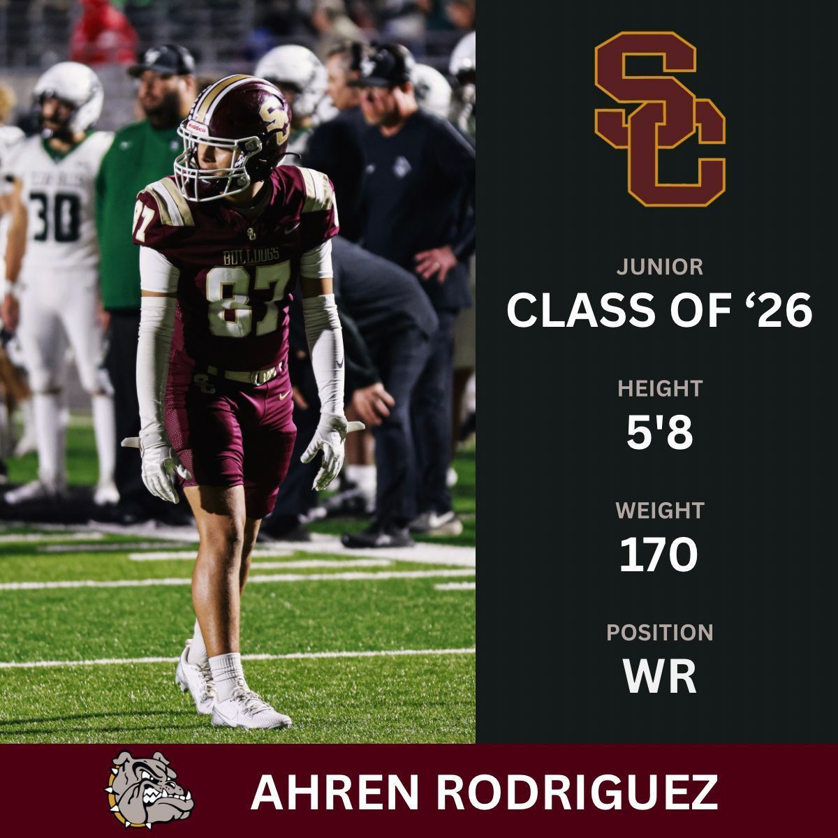 Summer Creek Football (@sc_bulldogfb) on Twitter photo 💥 Player Spotlight: Ahren Rodriguez |WR| 🎓Class of 2026
<a href="/CoachKRHarrison/">Coach Harrison, M.Ed.</a>
@coachJThomas79 <a href="/coachqriley/">Coach Riley, M.Ed.</a>
<a href="/CoachFocke/">Joby Focke</a> <a href="/_dsouthall/">Danny Southall</a> <a href="/BeauBurleson/">Beau Burleson</a> <a href="/respinosa1138/">Roberto Espinosa</a>
#Allin
#SummerCreekFootball
#PlayerSpotlight 💥 Player Spotlight: Ahren Rodriguez |WR| 🎓Class of 2026
<a href="/CoachKRHarrison/">Coach Harrison, M.Ed.</a>
@coachJThomas79 <a href="/coachqriley/">Coach Riley, M.Ed.</a>
<a href="/CoachFocke/">Joby Focke</a> <a href="/_dsouthall/">Danny Southall</a> <a href="/BeauBurleson/">Beau Burleson</a> <a href="/respinosa1138/">Roberto Espinosa</a>
#Allin
#SummerCreekFootball
#PlayerSpotlight