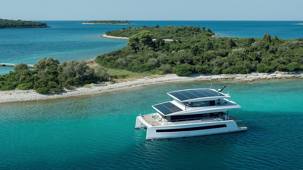 boattest's tweet image. ☀️ The Silent Yacht 62 3-Deck Open is built for self-sufficient, long-range cruising powered by solar energy and electric motors. 

🔗 Tap the link for full specs and performance data. buff.ly/mAQCZAh 

#SilentYachts #ElectricYachting #SolarPoweredBoat #boattest