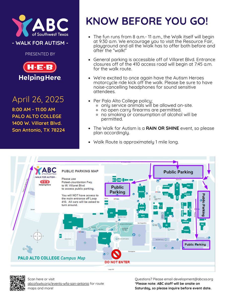 Heading to the Walk for Autism on Saturday? Here are some things to know before you go! Comment below if we'll see you there!
#abcofswtx #walkforautism #vivafiesta